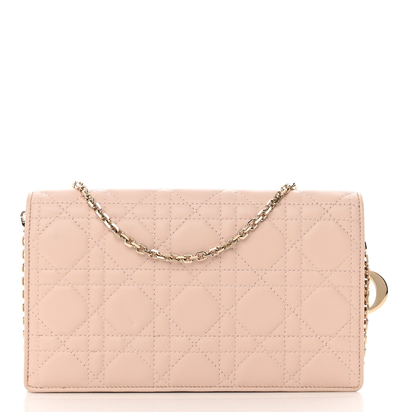 Lambskin Cannage Lady Dior Pouch Beige
