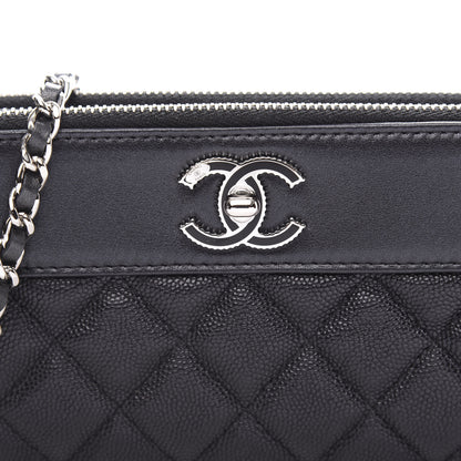 Chanel Caviar Quilted Small Vintage Mademoiselle Clutch With Chain Black 12 of 13