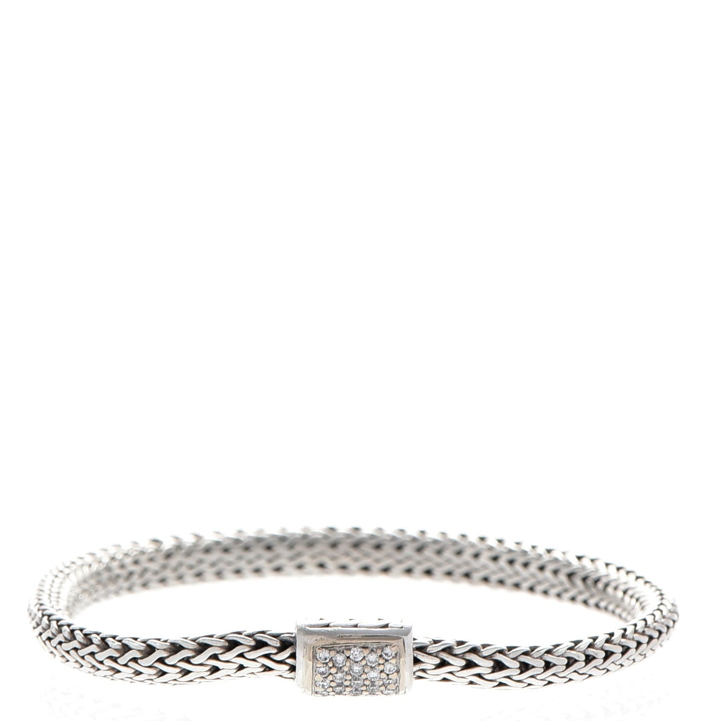 Sterling Silver 18K Yellow Gold Diamond Medium Classic Chain Bracelet