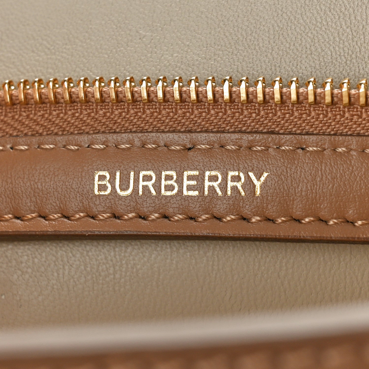 Burberry Calfskin Embossed Monogram Zip Pouch Light Camel 6 of 9