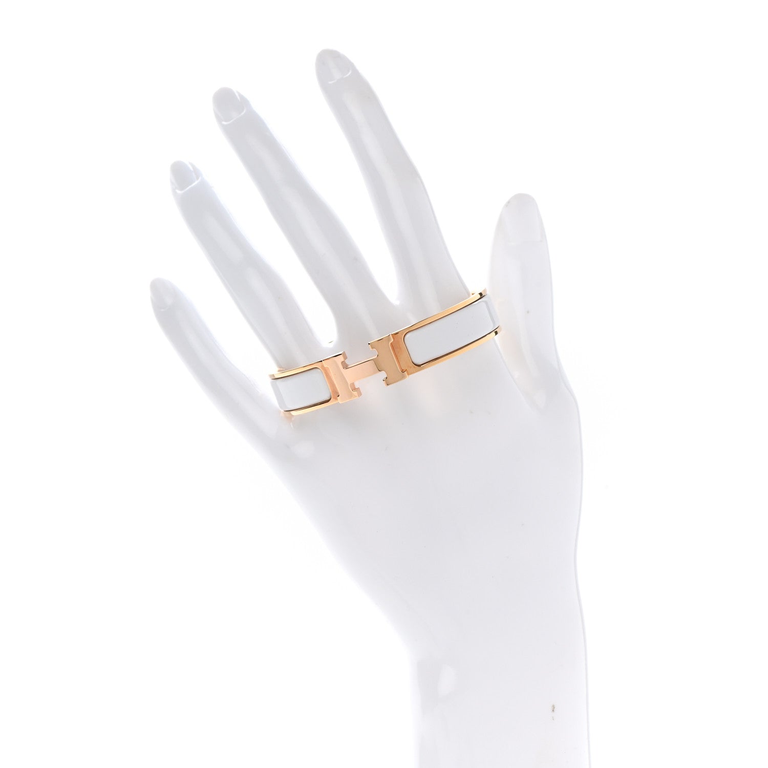 Hermes Enamel Narrow Clic Clac H Bracelet PM White 2 of 7