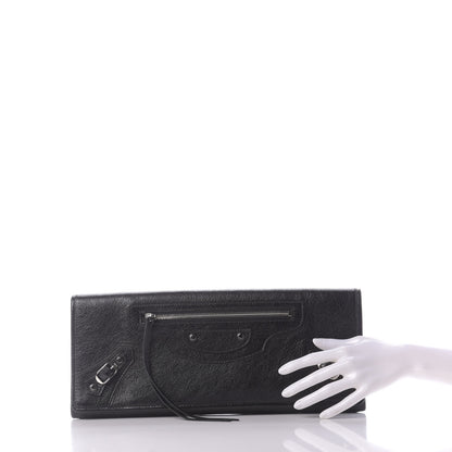 Balenciaga Agneau Classic Silver Hardware Long Clutch Black 2 of 11
