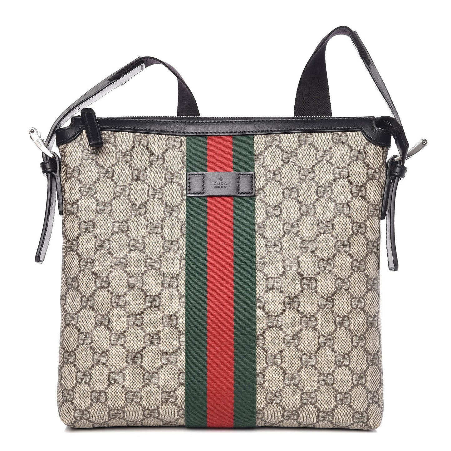 GG Supreme Monogram Web Messenger Bag Black
