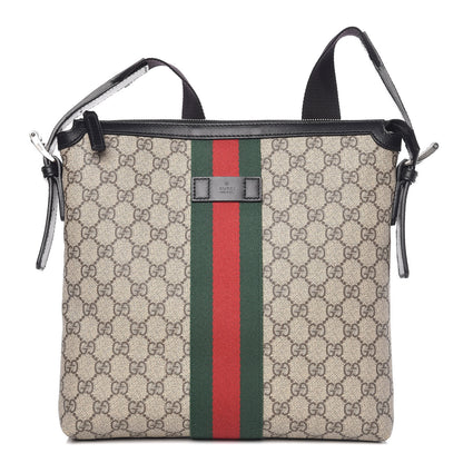 Gucci GG Supreme Monogram Web Messenger Bag Black 1 of 12