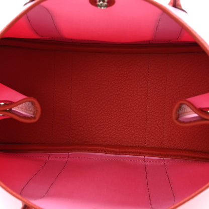 Hermes Toile Militaire Vache Country Garden Party Tote 30 Bubblegum Rouge Duchesse 5 of 11