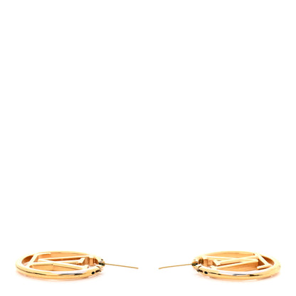 Louis Vuitton Metal Louise Hoop Earrings Gold 3 of 7