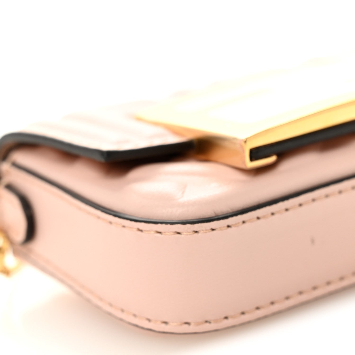 Fendi Nappa Matisse FF Embossed Nano Baguette Charm Rosa Quarzo 8 of 9
