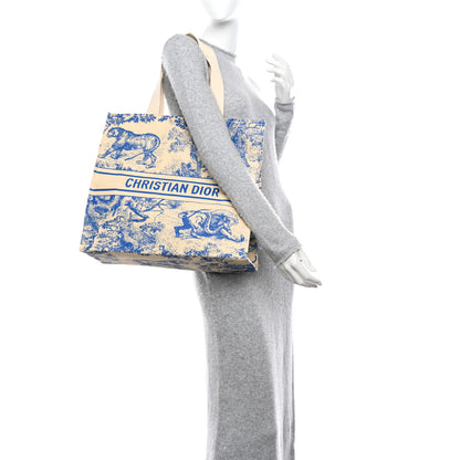 Christian Dior Straw Dioriviera Tote Blue 2 of 8