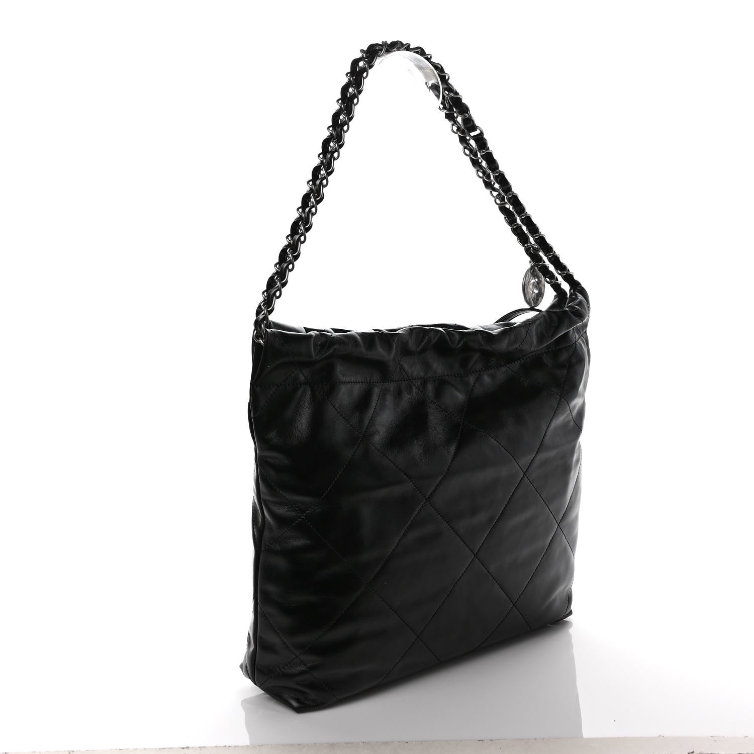 Chanel Shiny Calfskin Quilted Small Chanel 22 Black 3 of 9