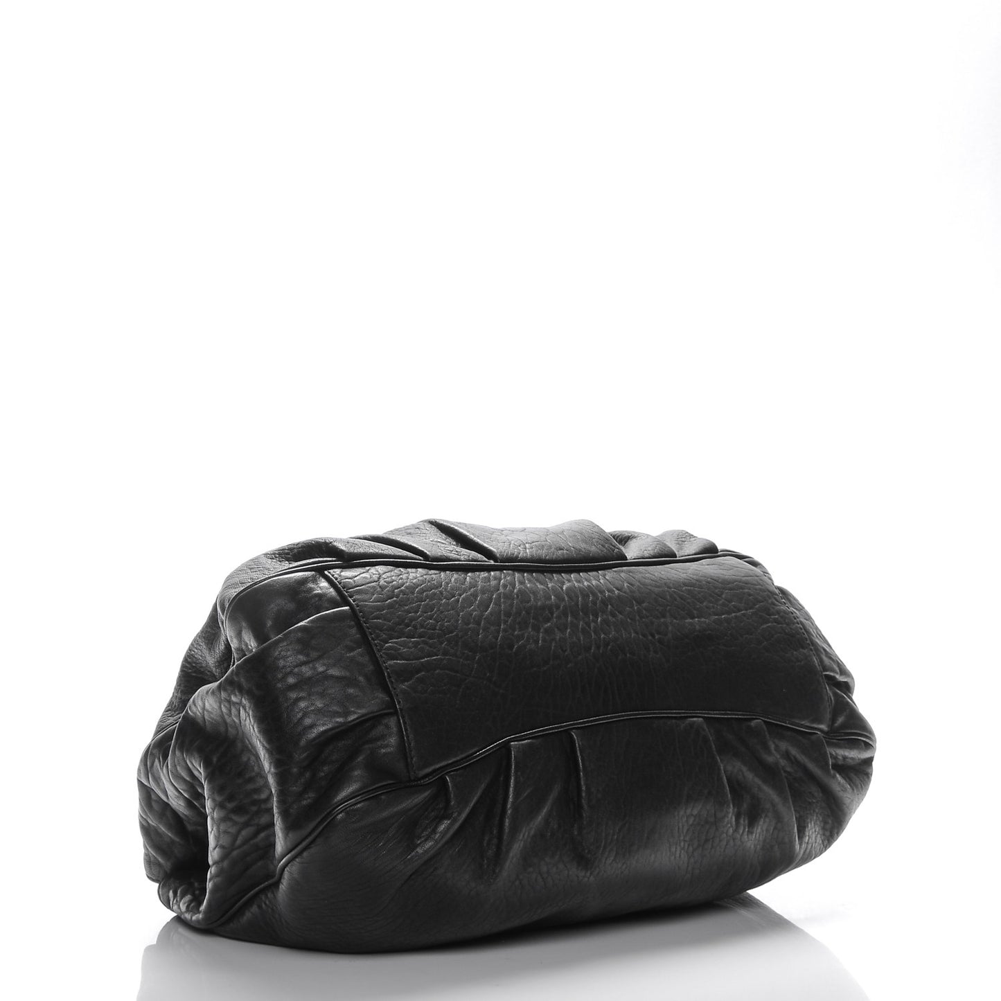 Crinkled Lambskin Mia Tote Black
