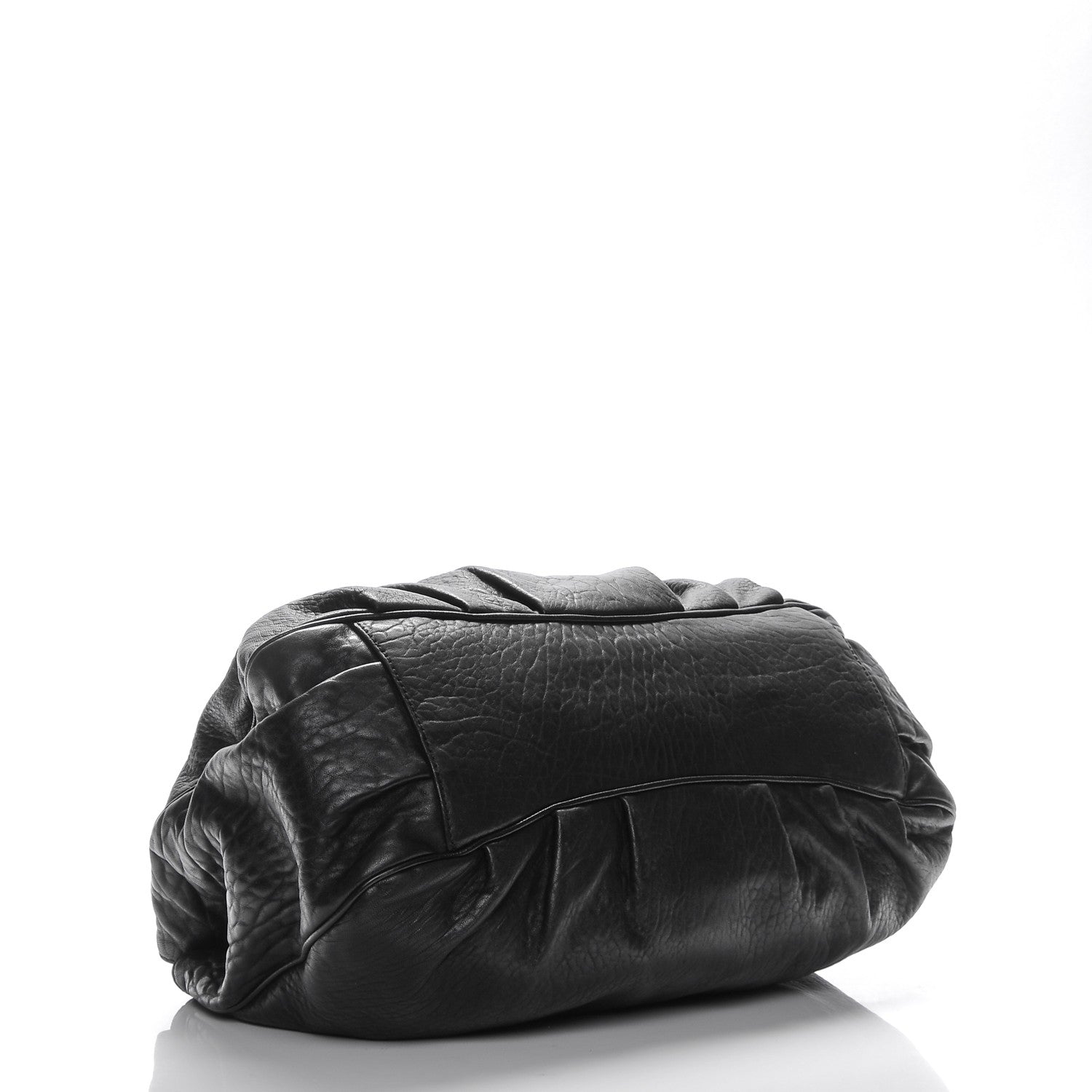 Fendi Crinkled Lambskin Mia Tote Black 4 of 6