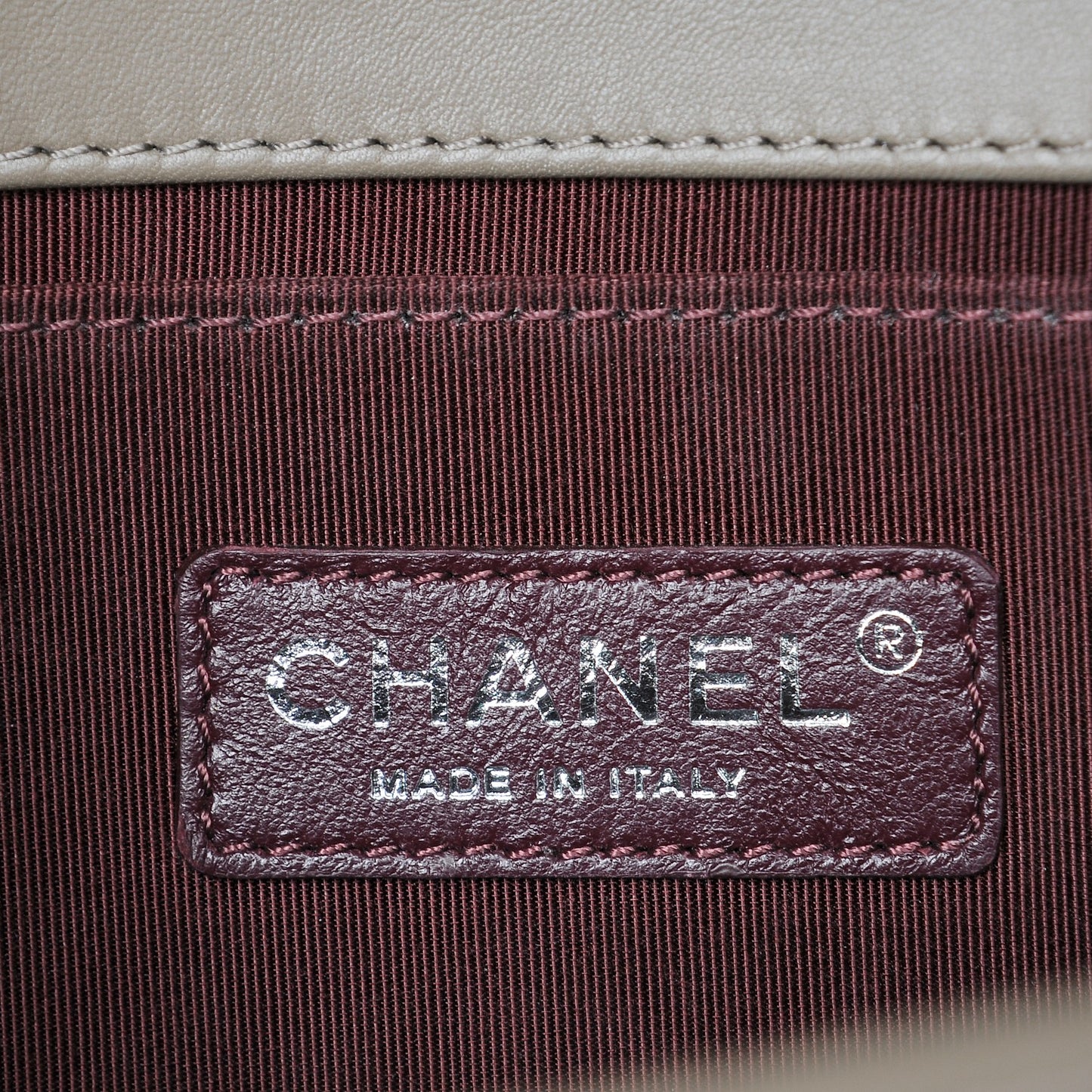 Calfskin Tweed Medium Boy Flap Dark Beige