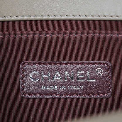 Chanel Calfskin Tweed Medium Boy Flap Dark Beige 6 of 8