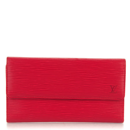 Louis Vuitton Epi Porte Tresor International Wallet Castillan Red 1 of 8