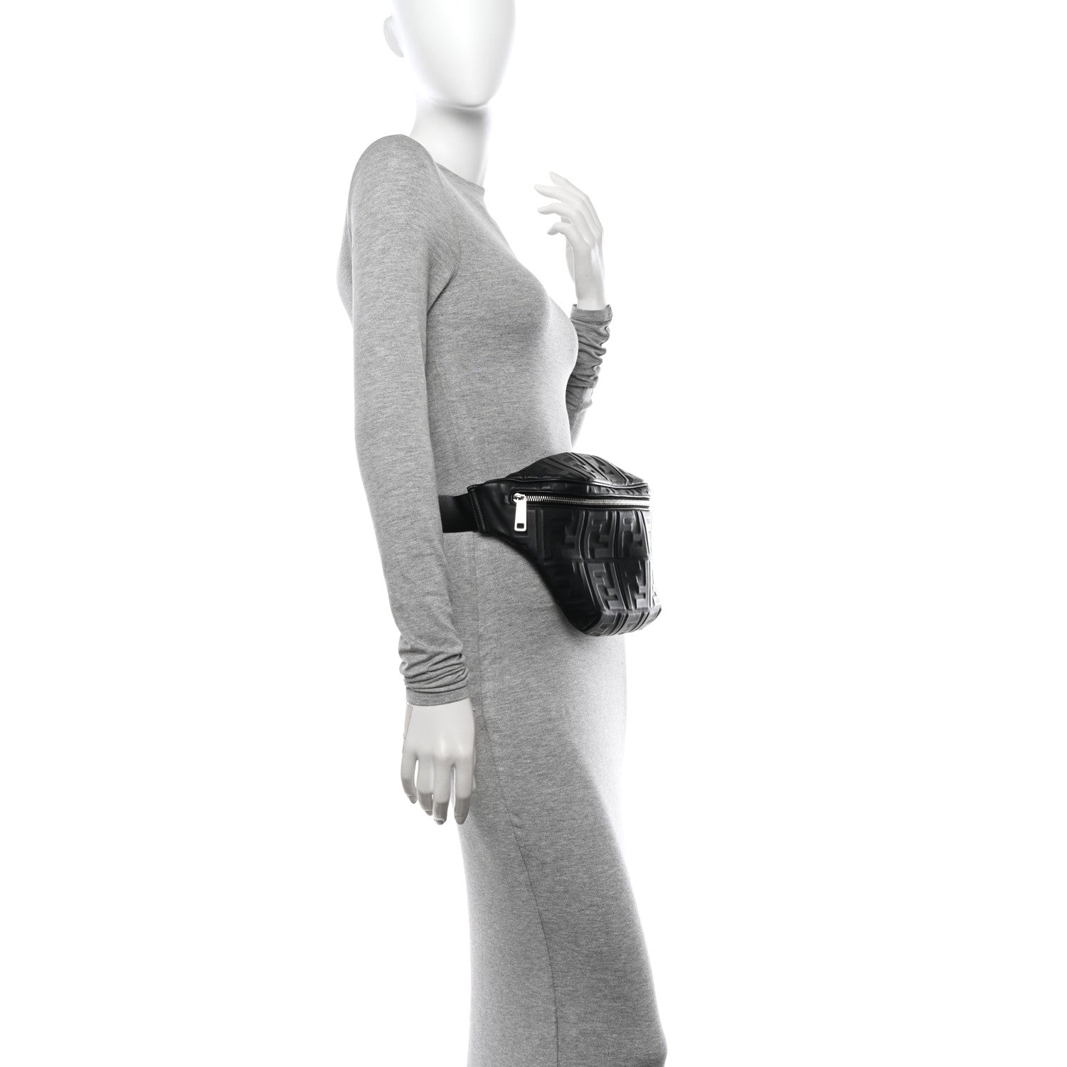 Fendi Nappa FF 1974 Embossed Belt Bag Black 2 of 13
