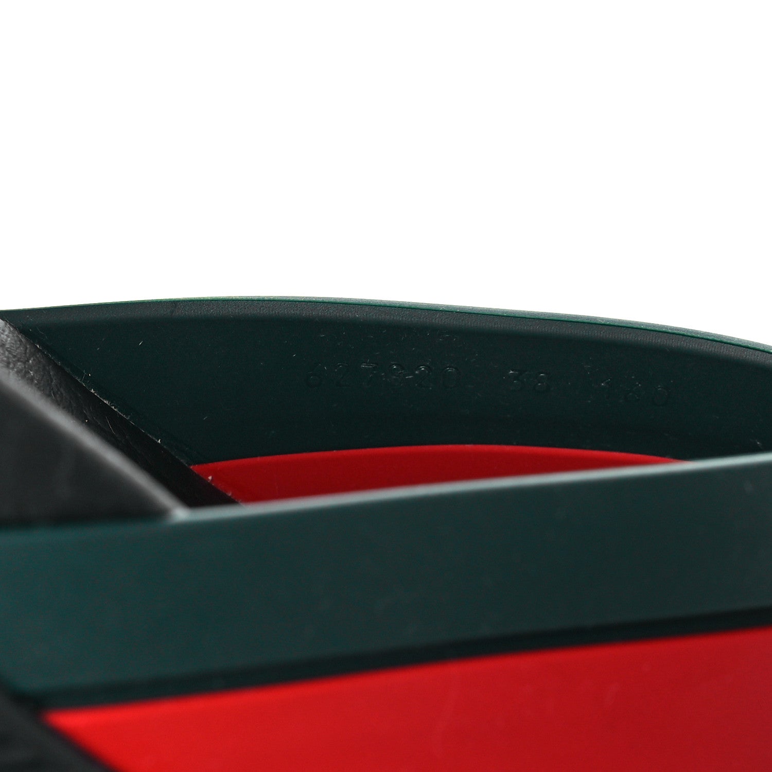 Gucci Rubber Web Womens Criss Cross Slide Sandals 38 Green Red 8 of 9