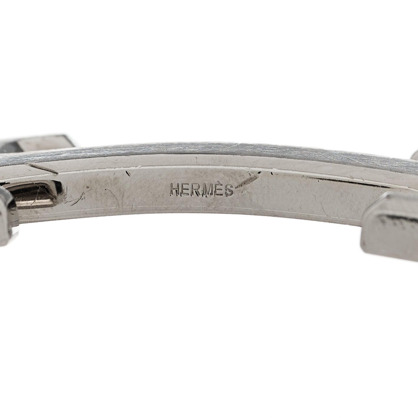 Polished Palladium 32mm H Belt Buckle Silver
