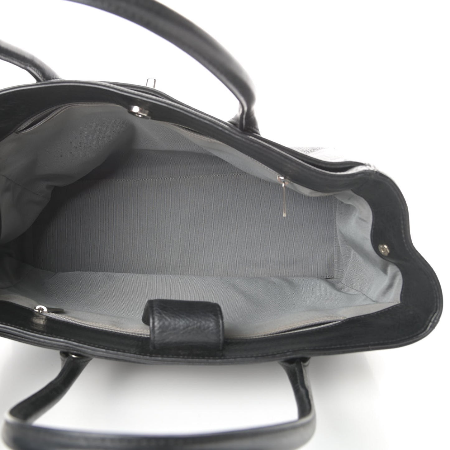 Calfskin Cerf Executive Shopper Tote Black