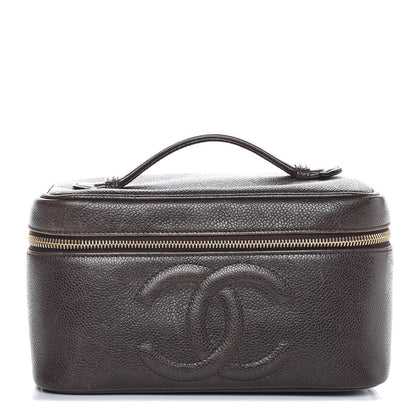 Chanel Caviar Vanity Cosmetic Case Brown 1 of 14