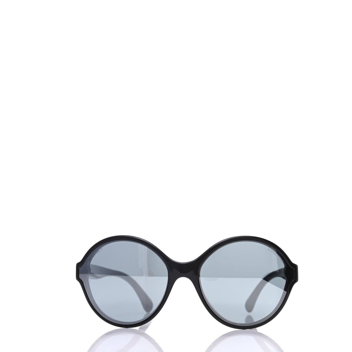 Acetate Mirrored Round Sunglasses 5837 Black