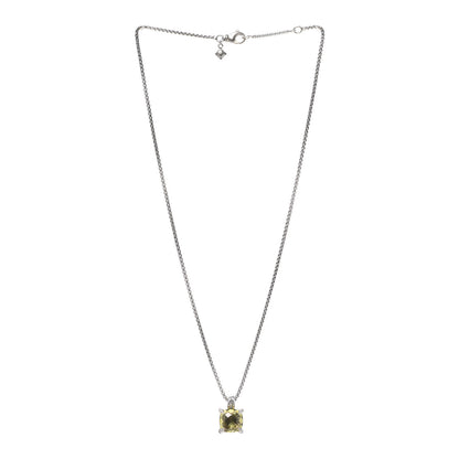 David Yurman Sterling Silver Diamond Lemon Citrine 11mm Chatelaine Pendant Necklace 3 of 5