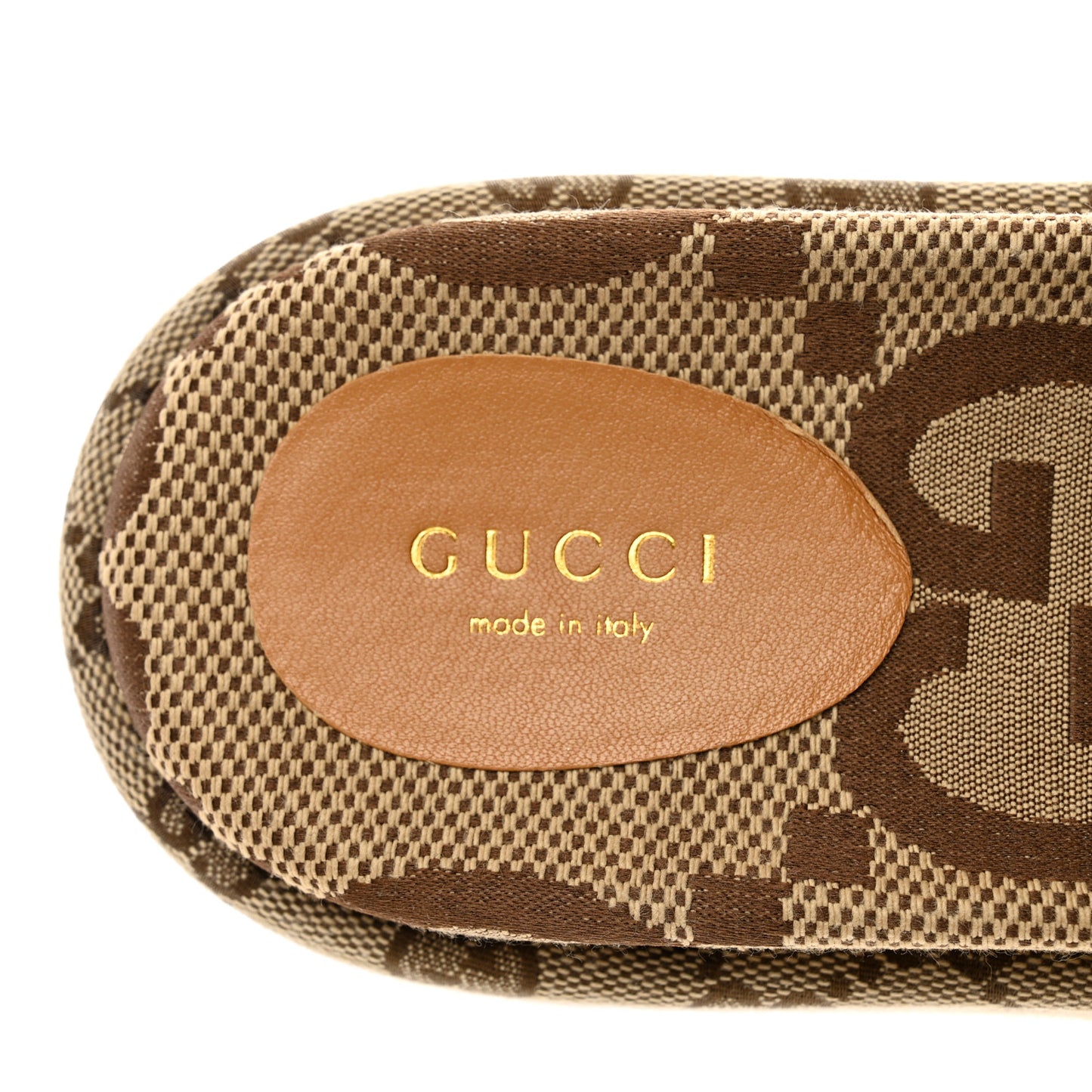Monogram Maxi GG Angelina Platform 55mm Slide Sandals 39 Camel Ebony
