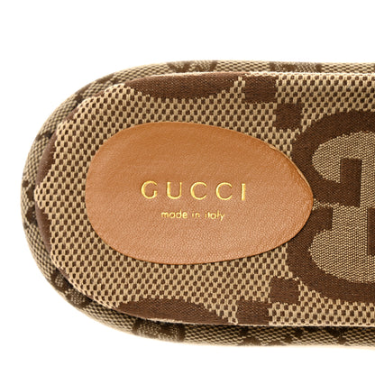 Gucci Monogram Maxi GG Angelina Platform 55mm Slide Sandals 39 Camel Ebony 7 of 8