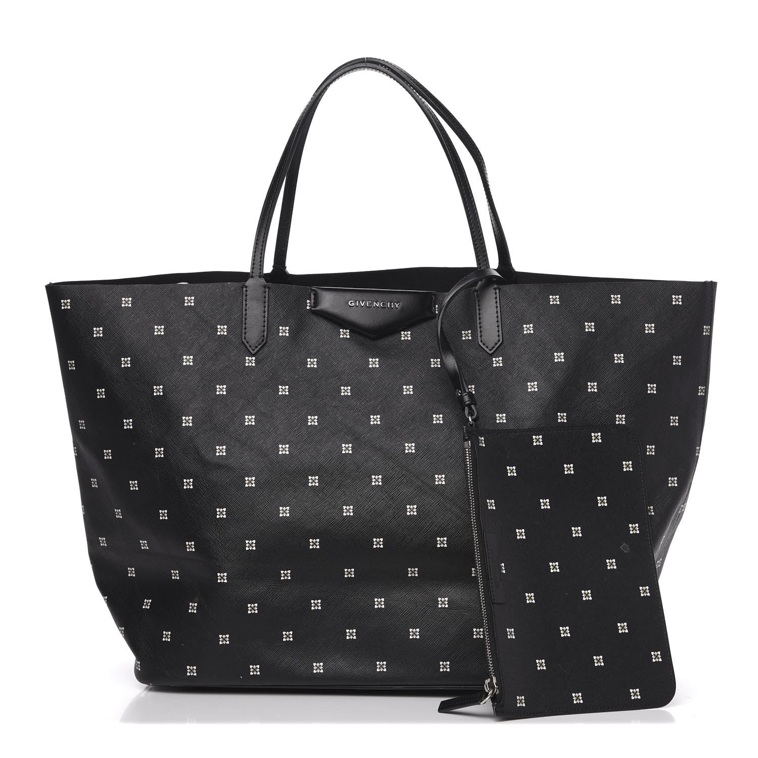 Givenchy Textured Coated Canvas Mini Lilies Print Large Antigona Tote Black 1 of 14