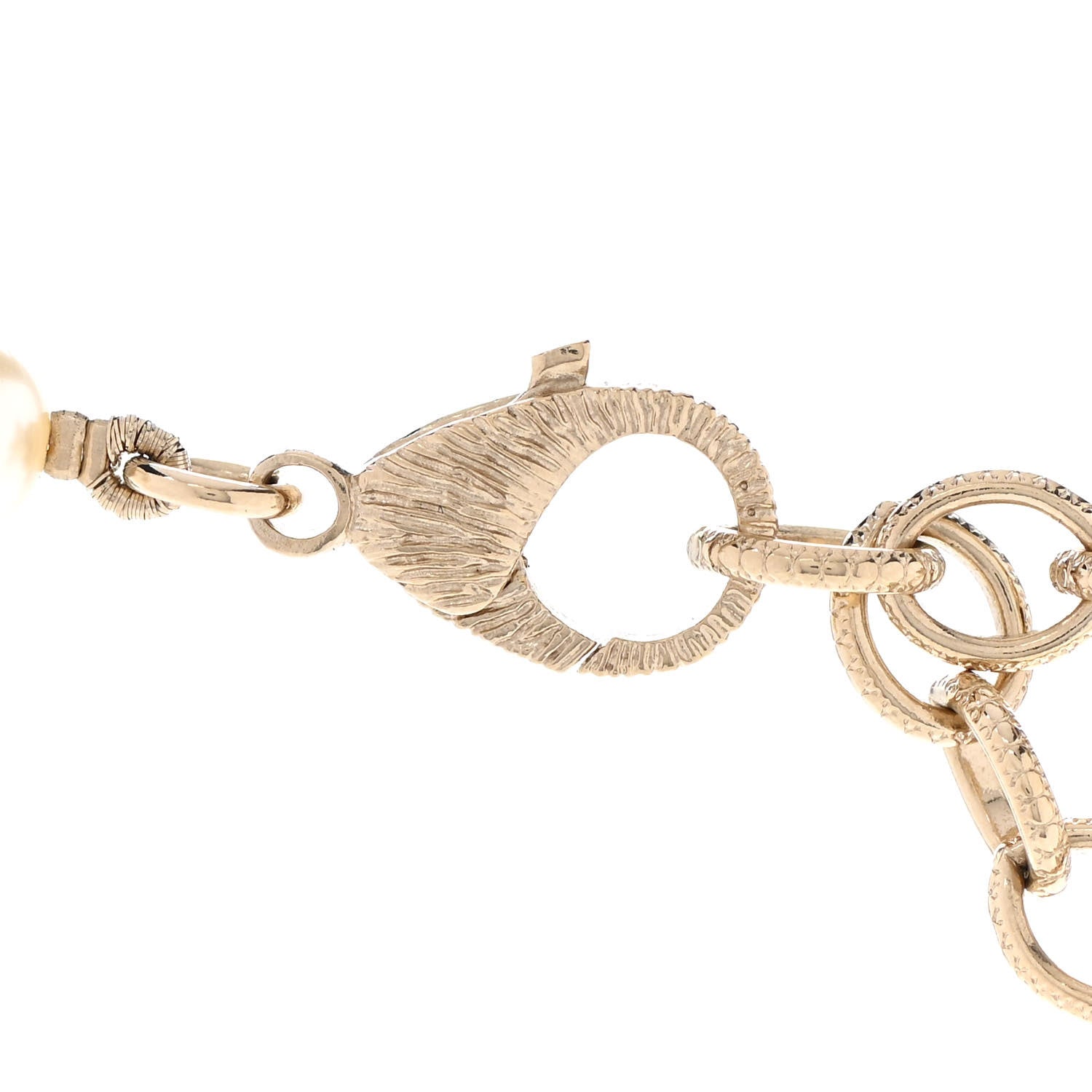 Chanel Pearl Crystal CC Camellia Long Necklace Gold 5 of 6