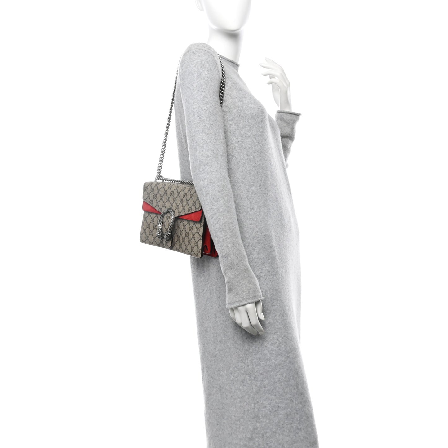 GG Supreme Monogram Small Dionysus Shoulder Bag Red