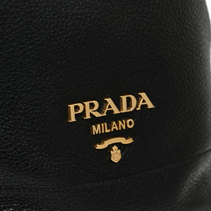 Prada Vitello Daino Drawstring Bucket Black 10 of 10
