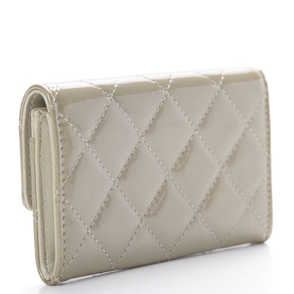 Chanel Patent Quilted Card Holder Light Gold 3 of 9
