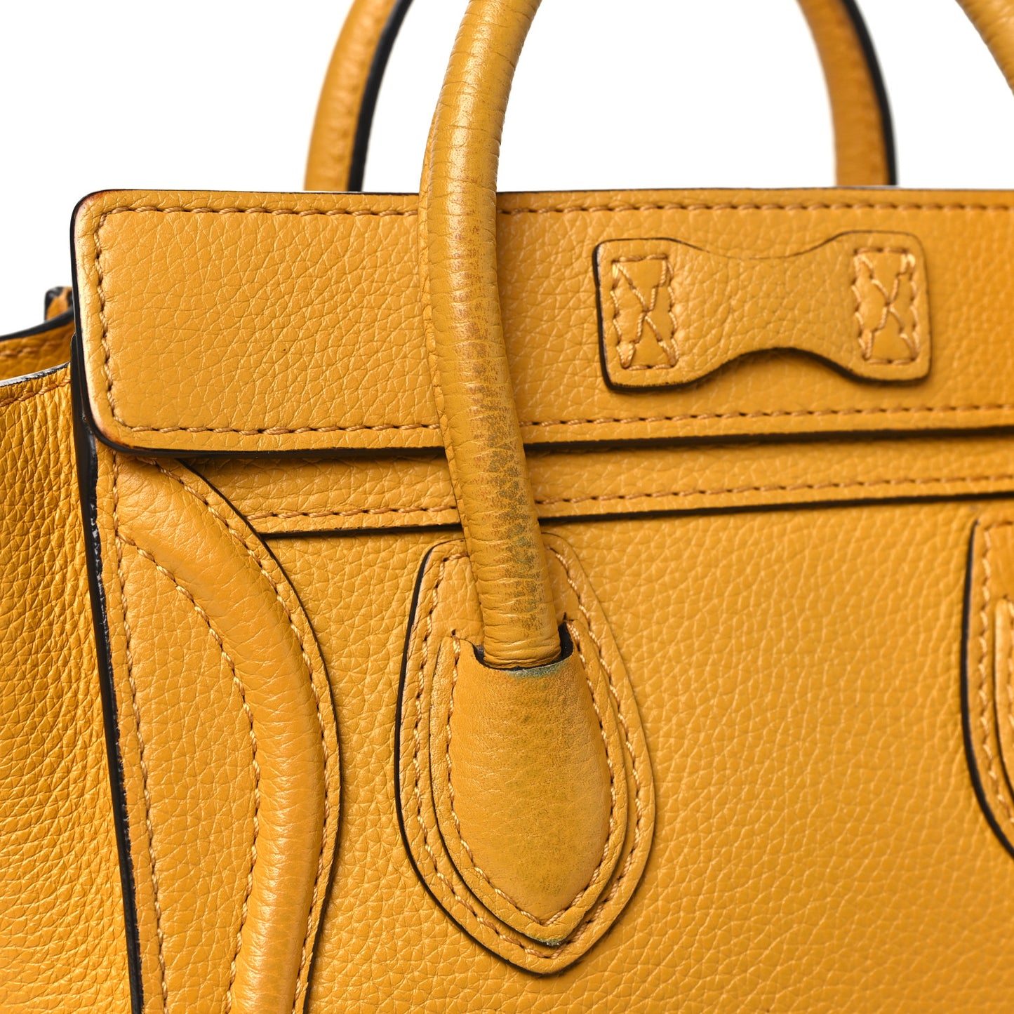 Drummed Calfskin Nano Luggage Ocre