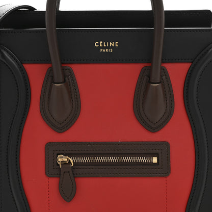 Celine Smooth Calfskin Bullhide Nano Tri-Color Luggage Bright Red 8 of 13