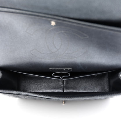 Chanel Metallic Caviar Quilted Maxi Double Flap Charcoal 5 of 11