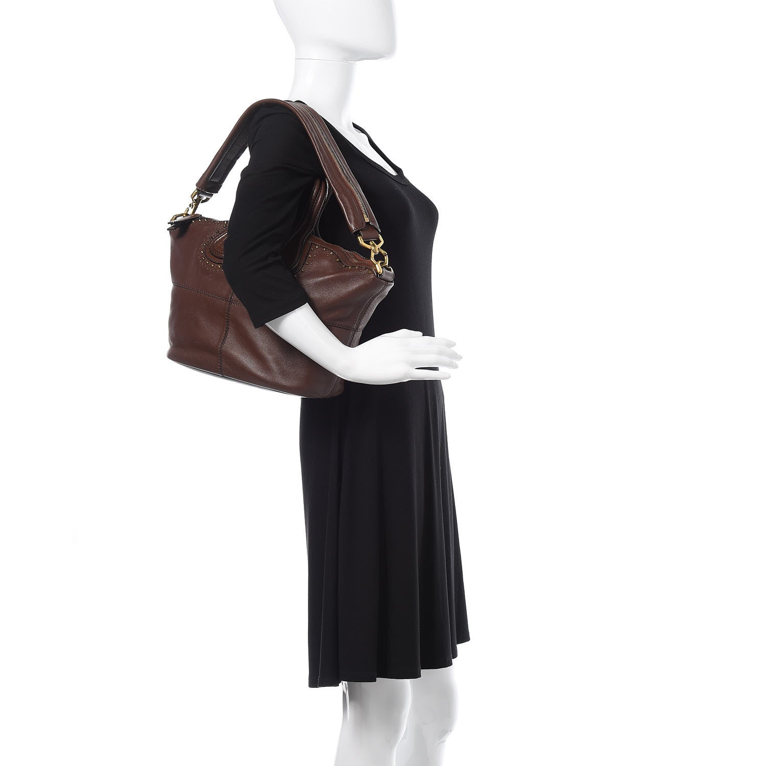 Givenchy Lambskin Studded Small Nightingale Dark Brown 2 of 17