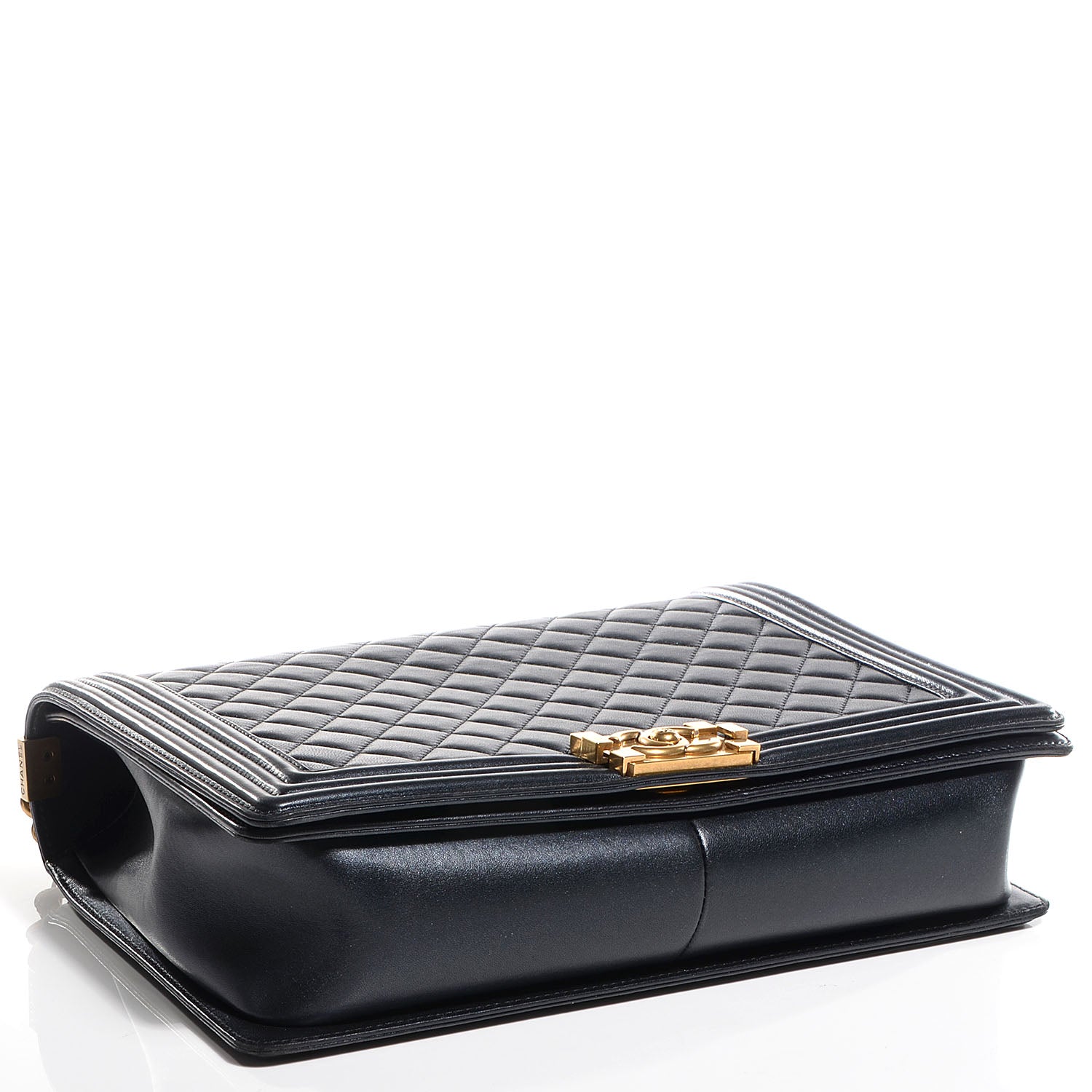 Chanel Metallic Calfskin Quilted Large Boy Flap Black 4 of 10