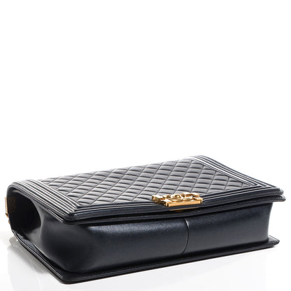 Chanel Metallic Calfskin Quilted Large Boy Flap Black 4 of 10