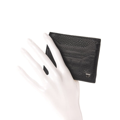 Tom Ford Grained Calfskin Open Side Card Holder Black 2 of 7