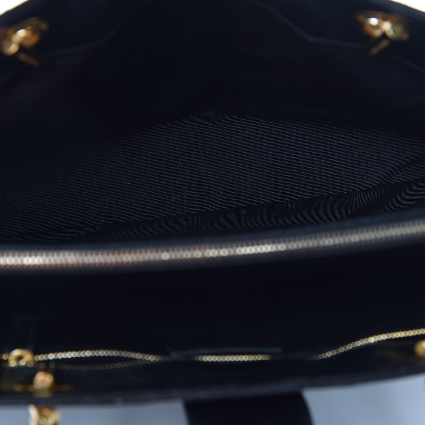 Grain De Poudre Matelasse Chevron Monogram Shopping Bag Black