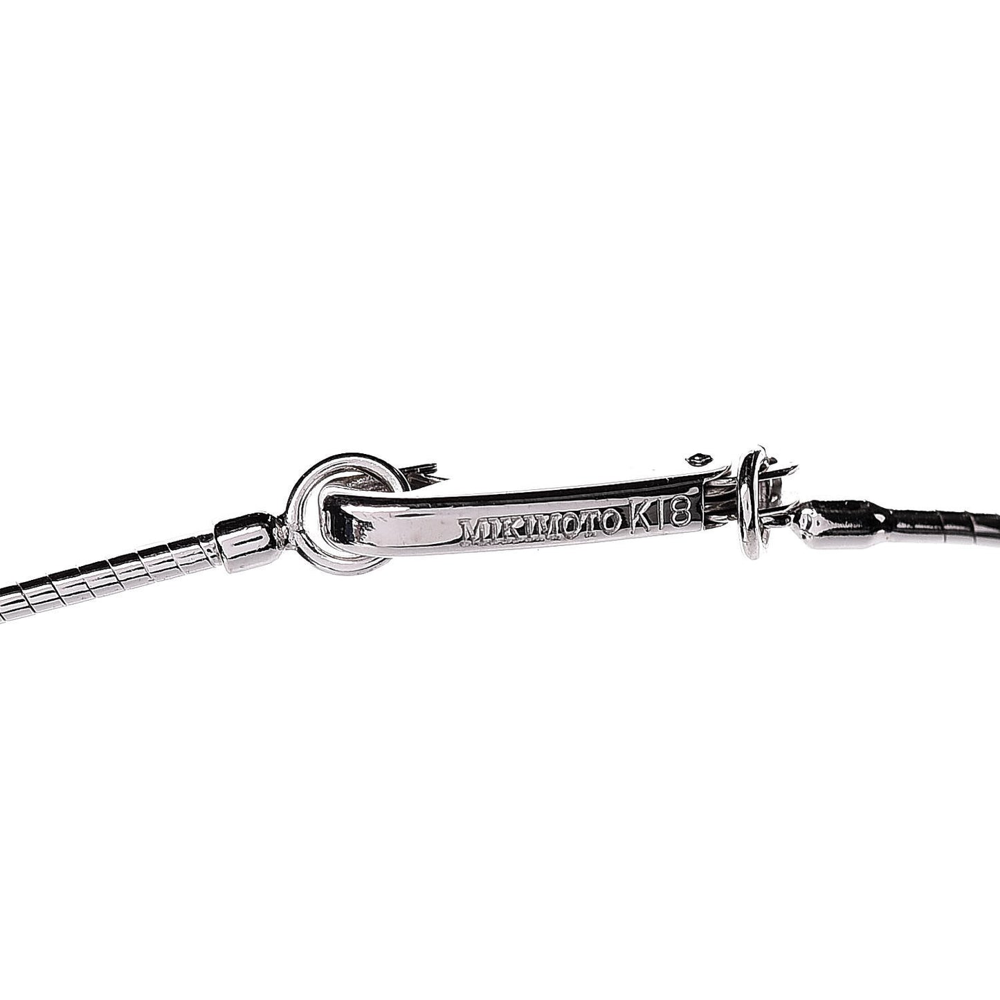 18K White Gold Diamond Akoya Pearl Drop Pendant Necklace