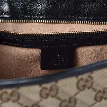 Gucci Monogram Matelasse Diagonal Small GG Marmont Shoulder Bag Beige Black 7 of 9