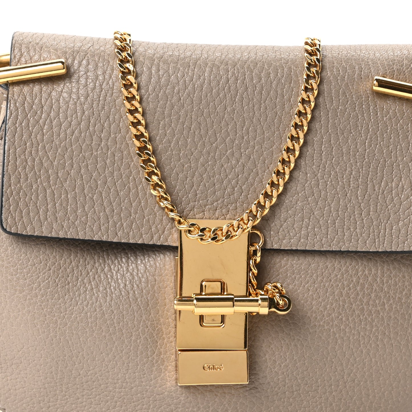 Grained Lambskin Mini Drew Shoulder Bag Motty Grey