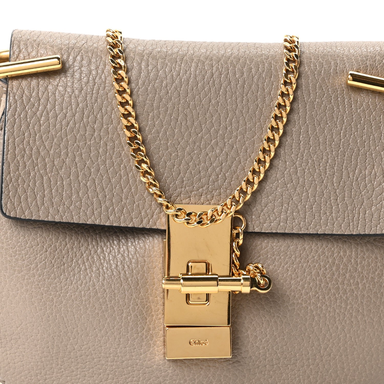 Chloe Grained Lambskin Mini Drew Shoulder Bag Motty Grey 8 of 10