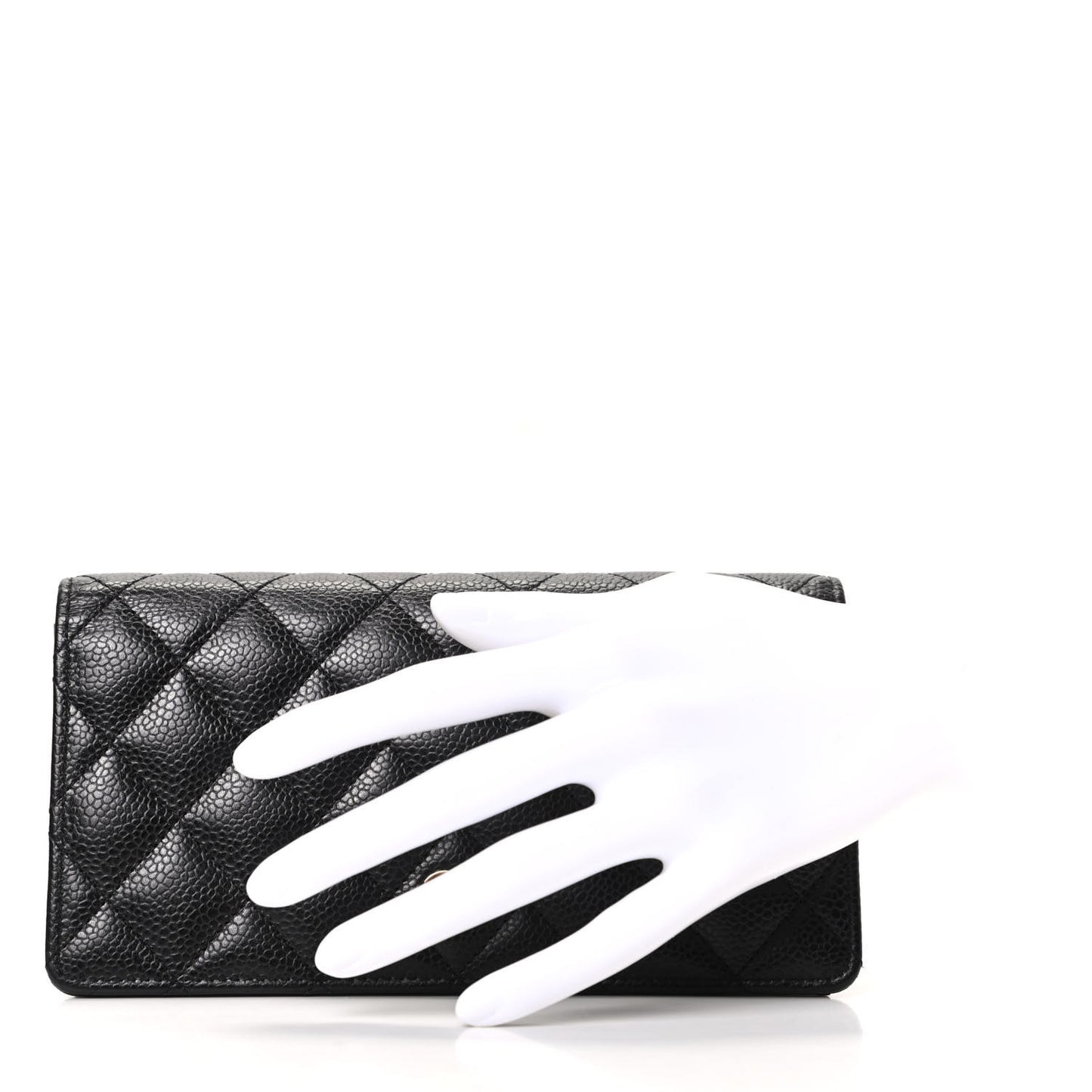 Caviar Quilted Yen Wallet Black