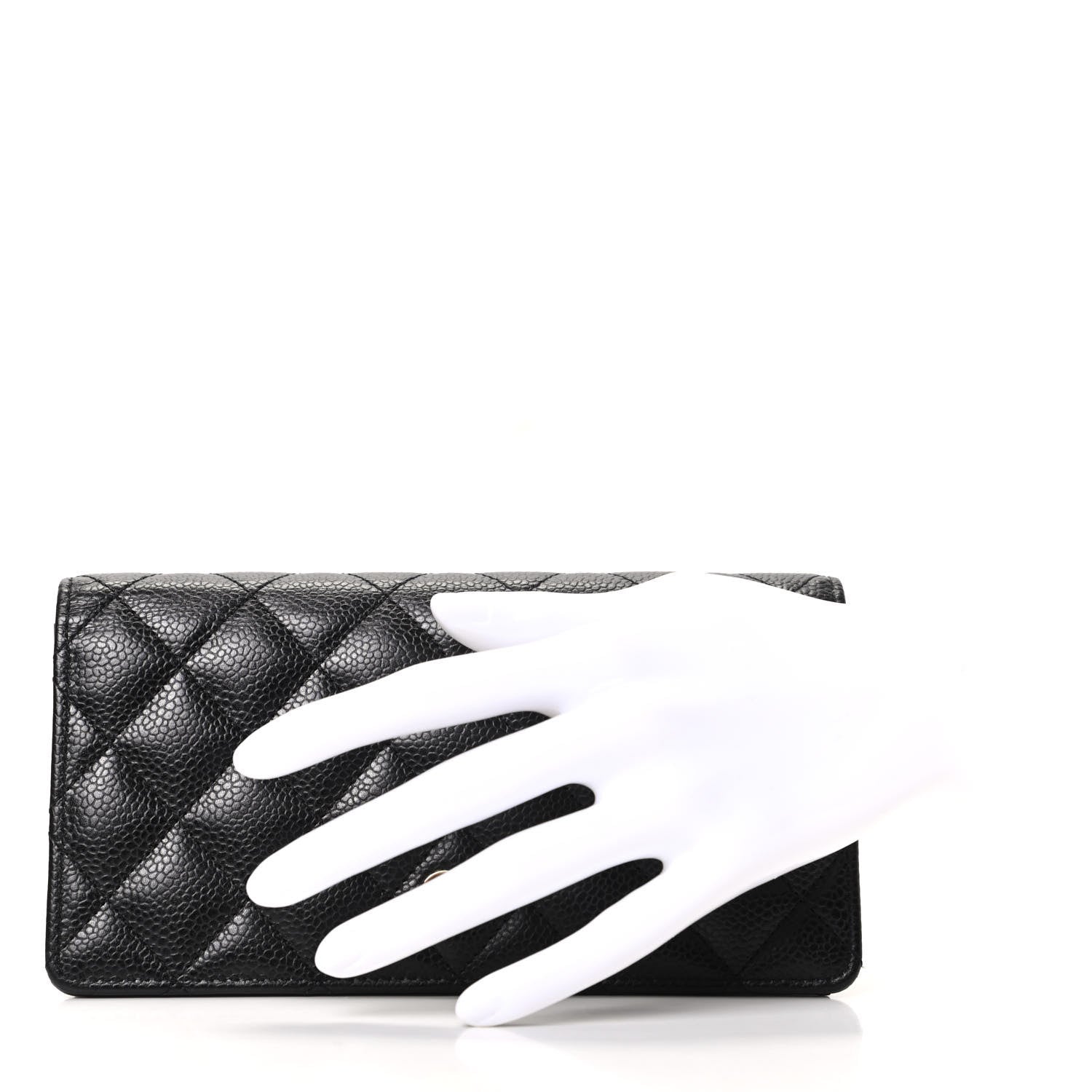 Chanel Caviar Quilted Yen Wallet Black 2 of 8
