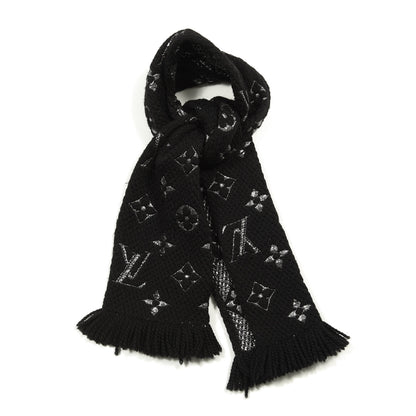 Louis Vuitton Wool Silk Logomania Shine Scarf Black 1 of 4