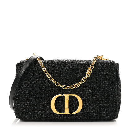 Christian Dior Beaded Checkered Medium Caro Bag Black 1 of 10