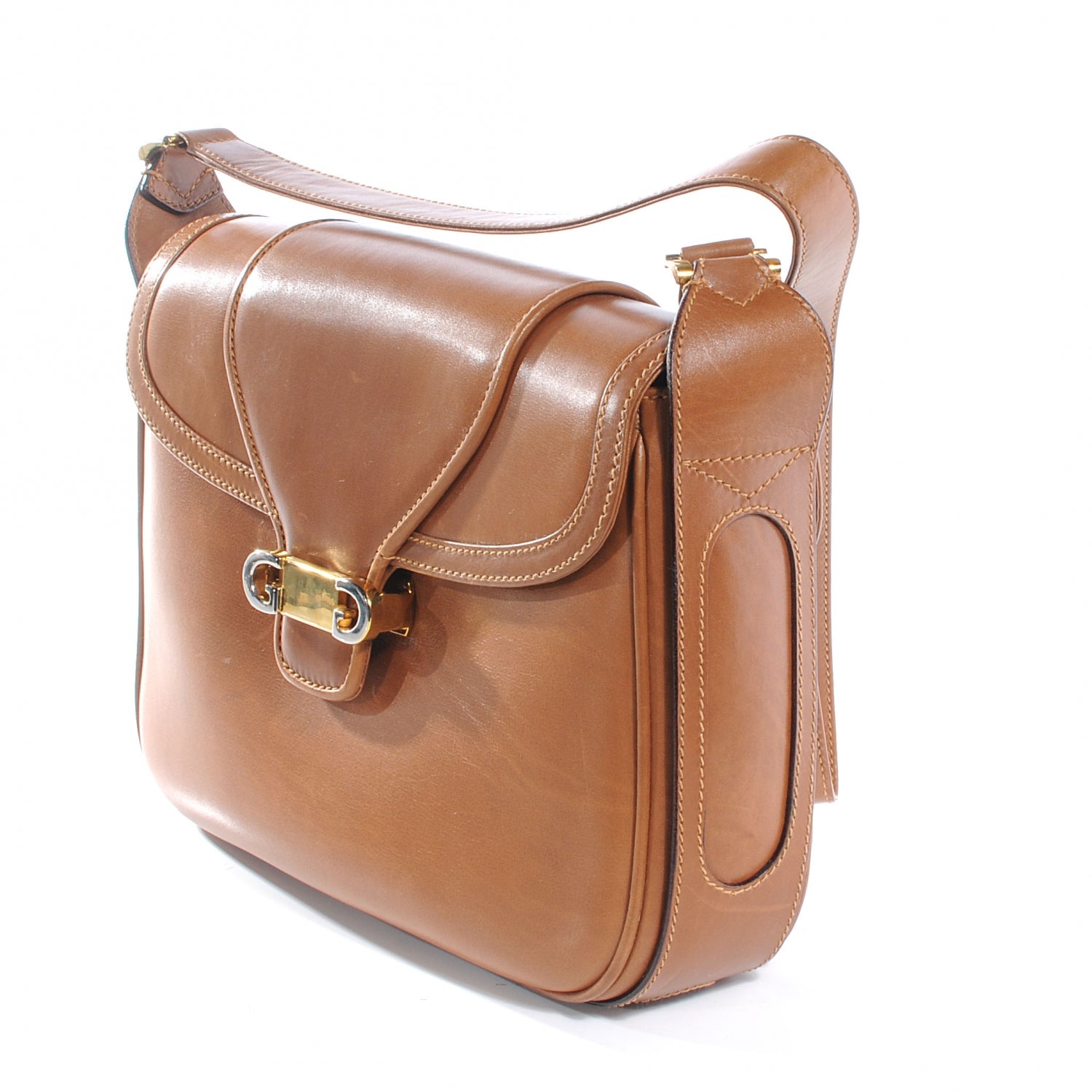 Gucci Leather Shoulder Bag Brown 5 of 7