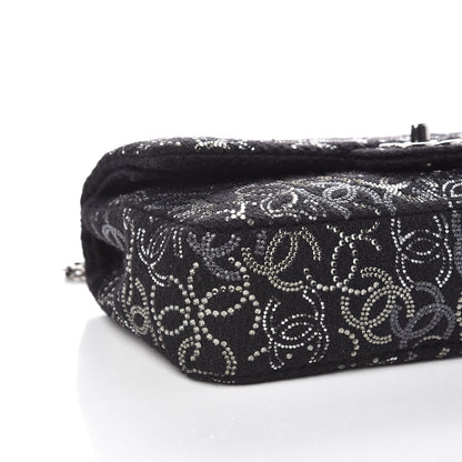 Chanel Tweed Strass Medium Pudong Double Flap Black 8 of 10
